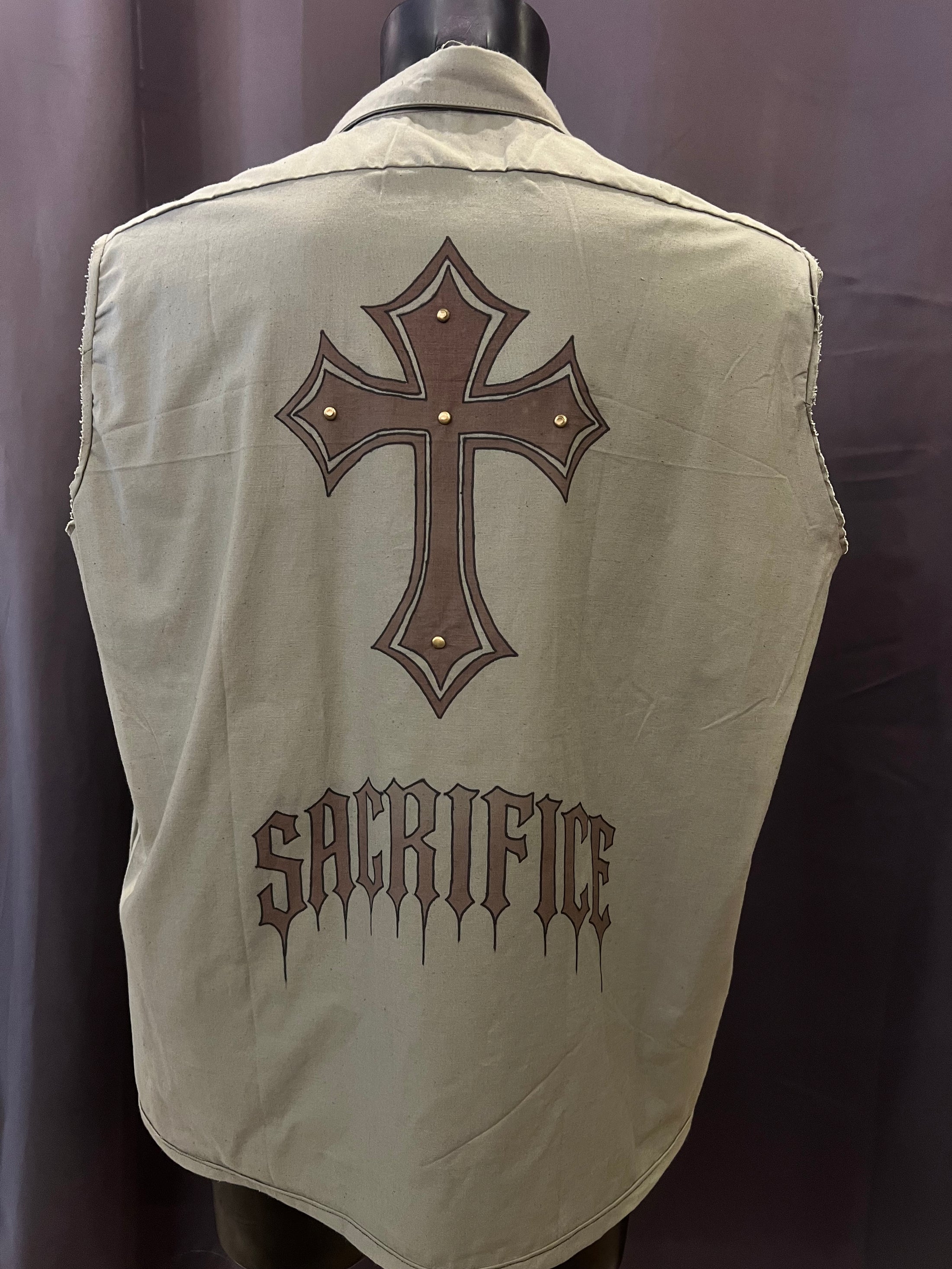 Camicia box fit smanicata vintage militare Custom R3BORN (L/XL)