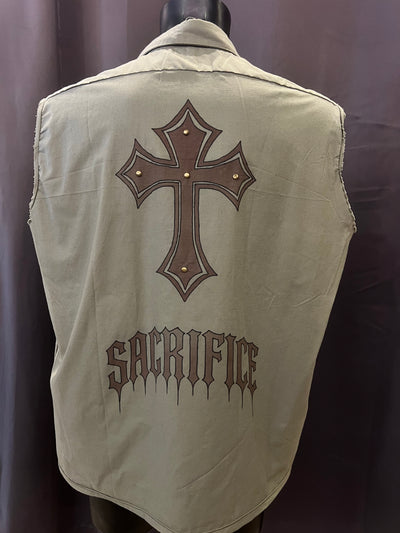 Camicia box fit smanicata vintage militare Custom R3BORN (L/XL) thumbnail