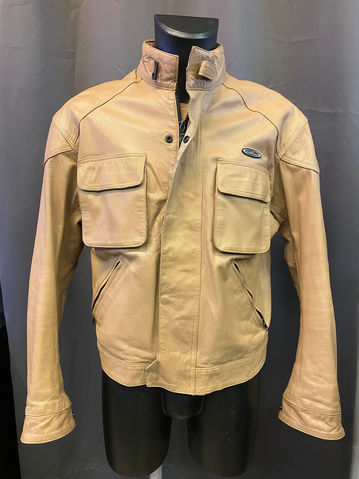 Giacca in pelle stile motociclista Scotland (M)