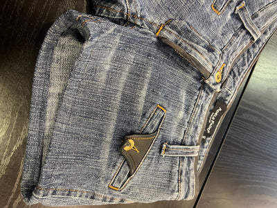 Shorts in denim Adele Fado Y2K dettagli in pelle thumbnail