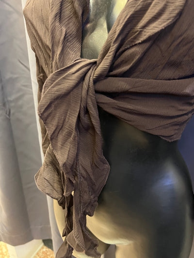 Cardigan marrone manica tre quarti (XL donna) thumbnail