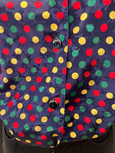 Camicia sartoriale a pois vintage 80’s (46 donna) thumbnail