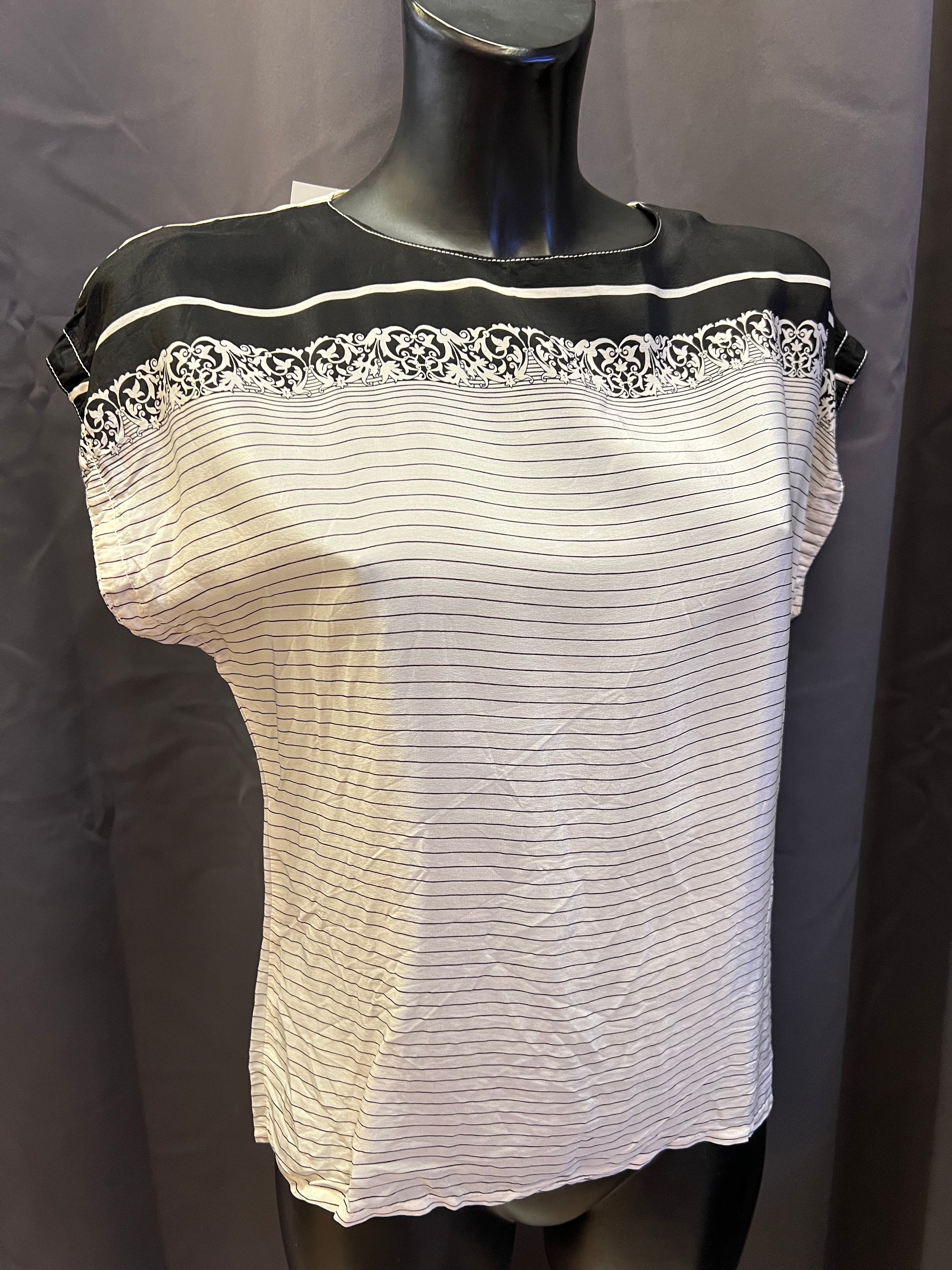 Blusa vintage sartoriale in seta e acetato (M donna)