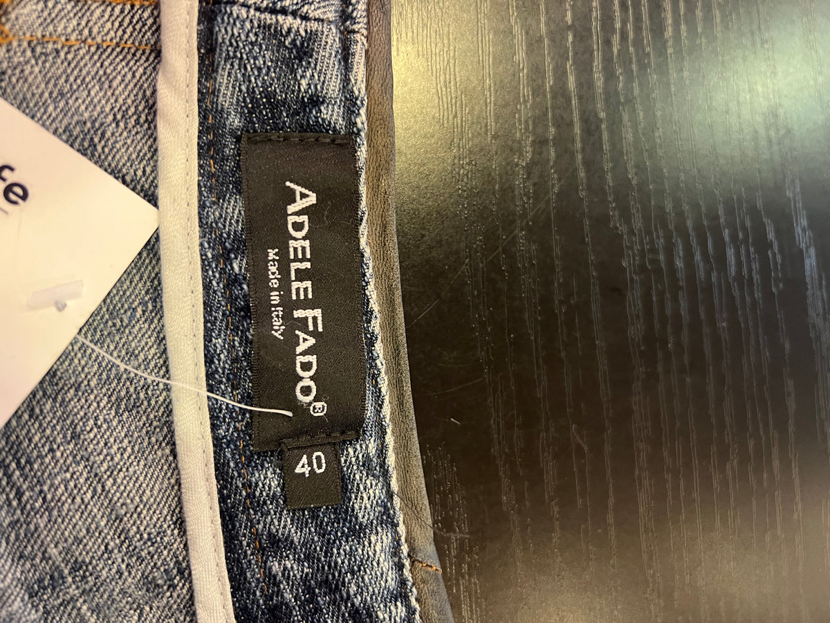 Shorts in denim Adele Fado Y2K dettagli in pelle
