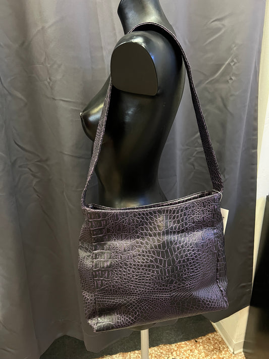 Borsa in ecopelle effetto coccodrillo