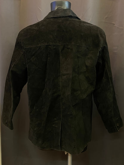 Cappotto nero in vera pelle vintage (L uomo)