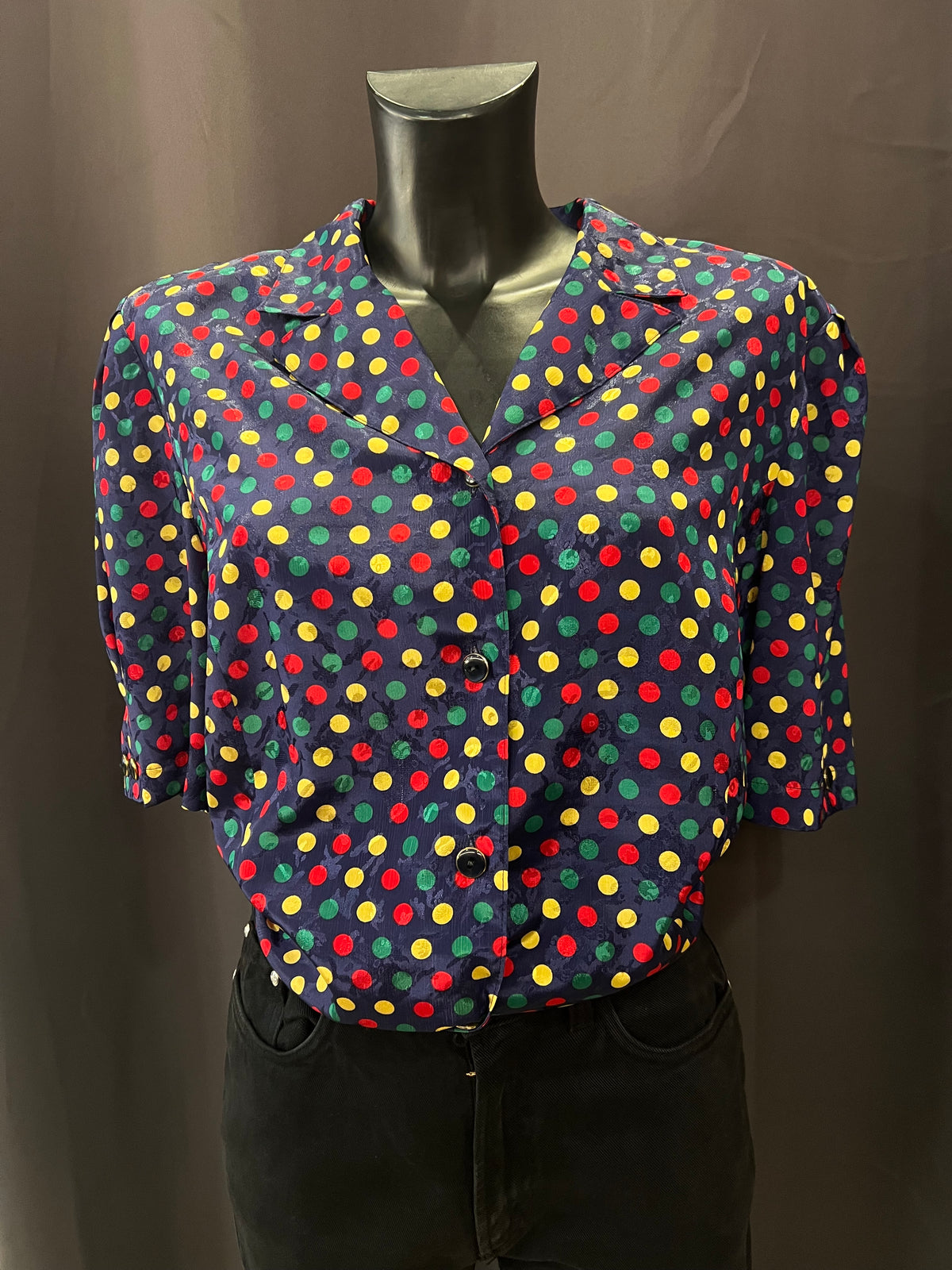 Camicia sartoriale a pois vintage 80’s (46 donna)