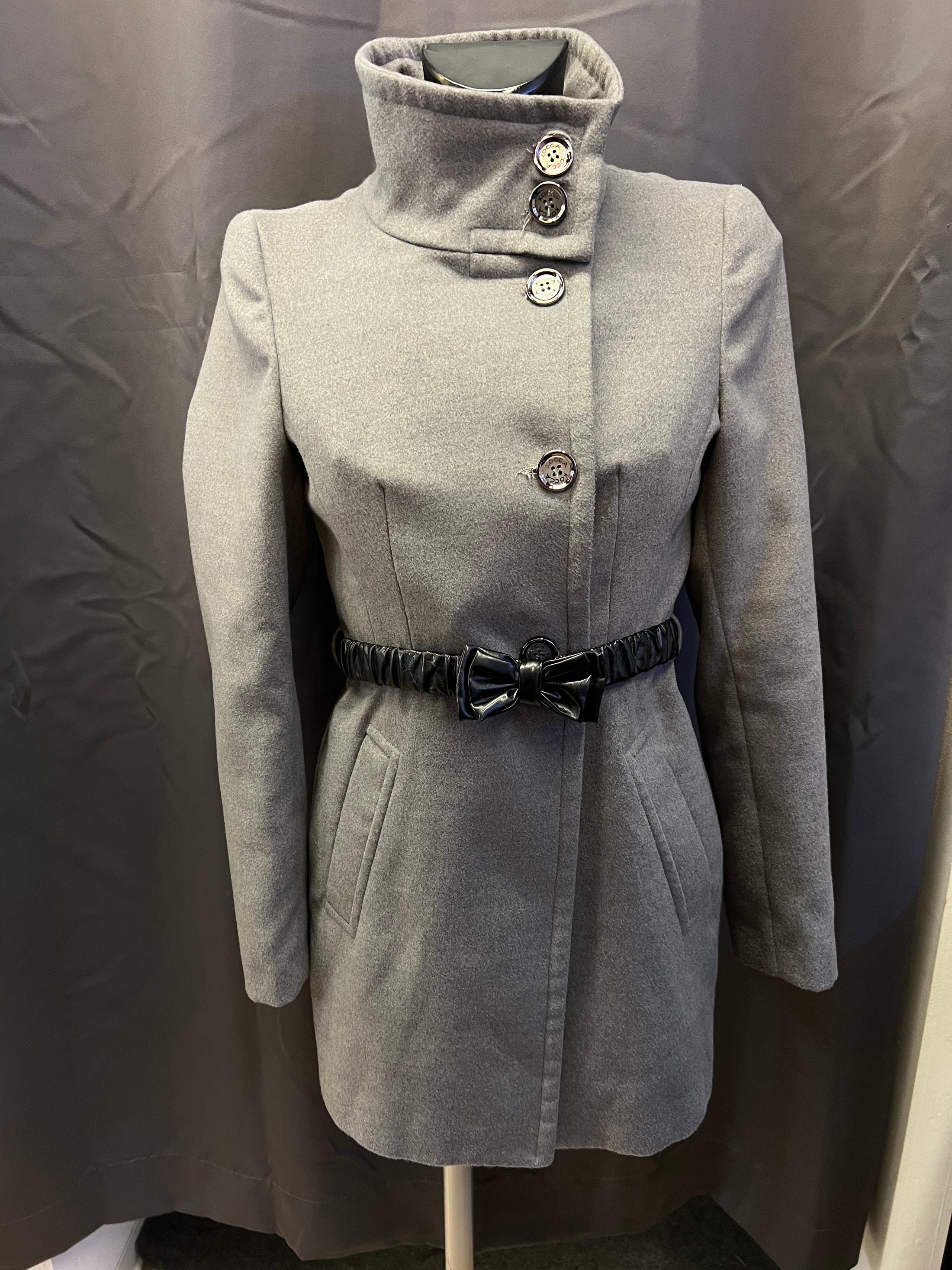 Cappotto grigio Kocca con cintura (xs)