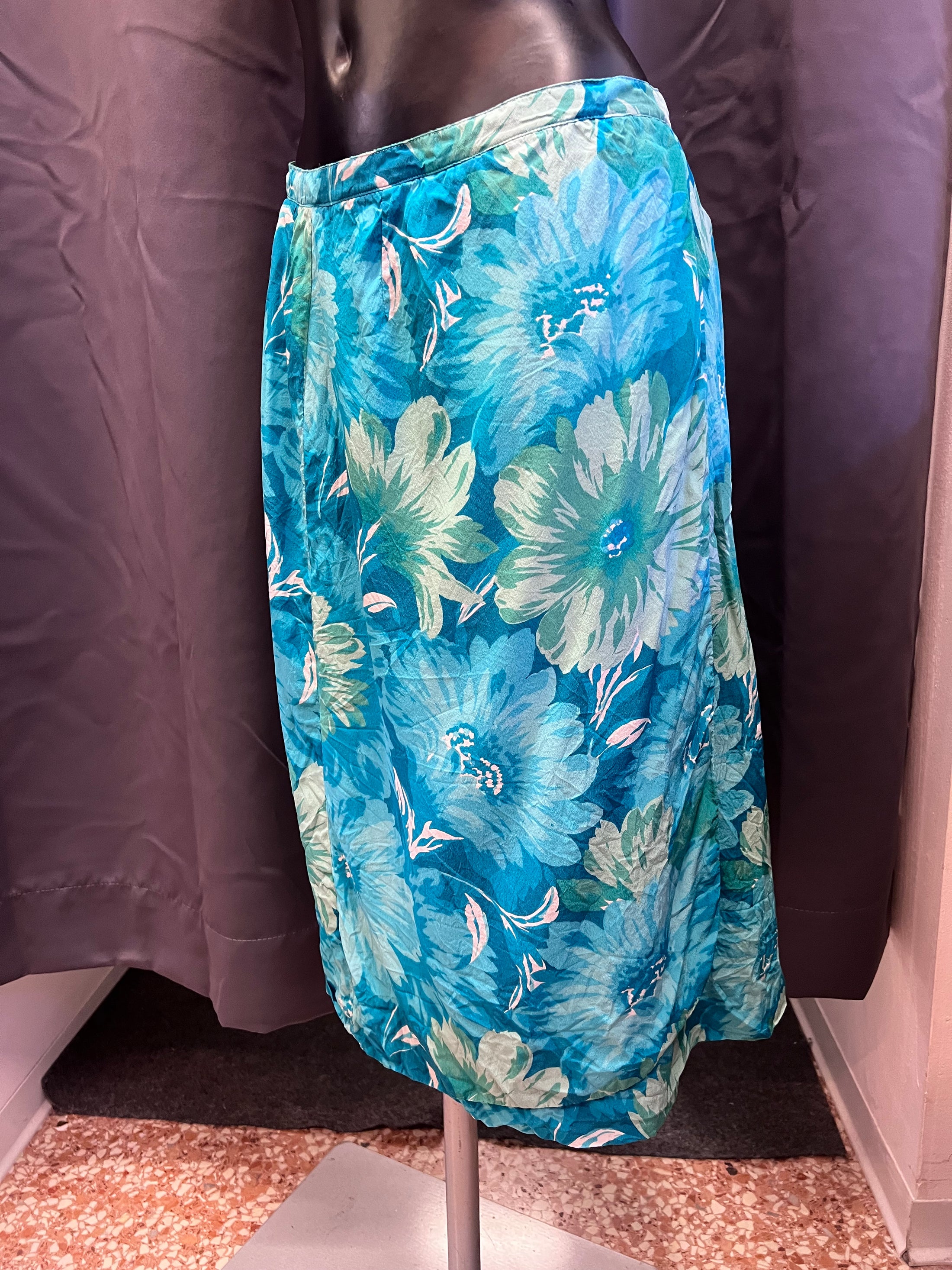 Gonna  anni 80 sartoriale midi floreale (M donna)