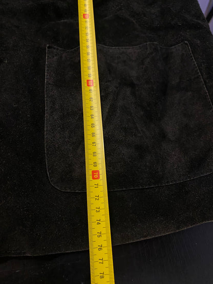 Cappotto nero in vera pelle vintage (L uomo)