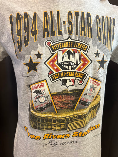 T-shirt vintage Artex del 1994 MLB All-Star Game dei Pittsburgh Pirates al Three Rivers Stadium (M uomo) thumbnail
