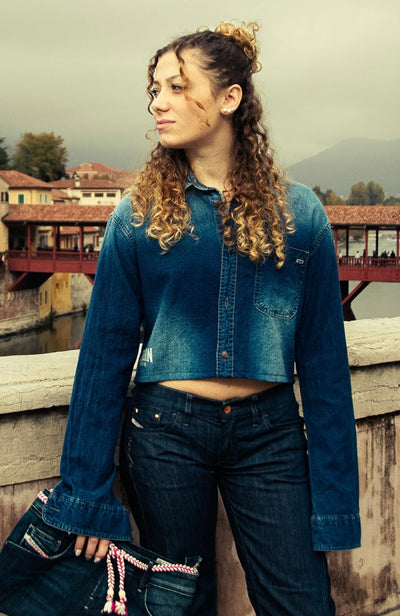 Camicia crop in denim Jack & Jones Vintage Cloth Custom - L donna | R3BORN thumbnail
