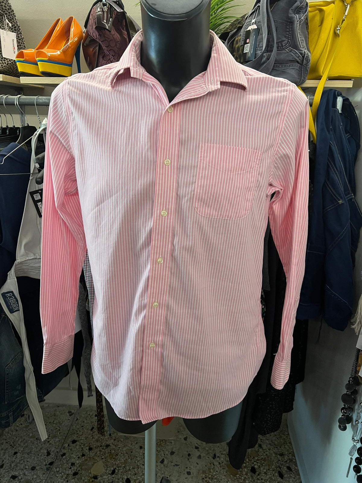 Camicia Lauren Ralph Lauren Uomo Righe Rosa e Bianche – Taglia M (15 ½ - 39)