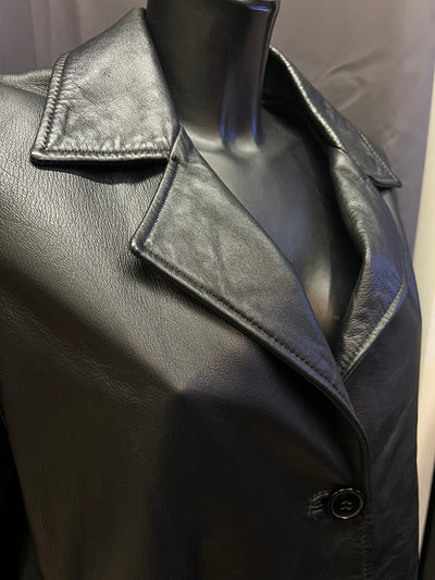 Cappotto nero in vera pelle (L donna) thumbnail