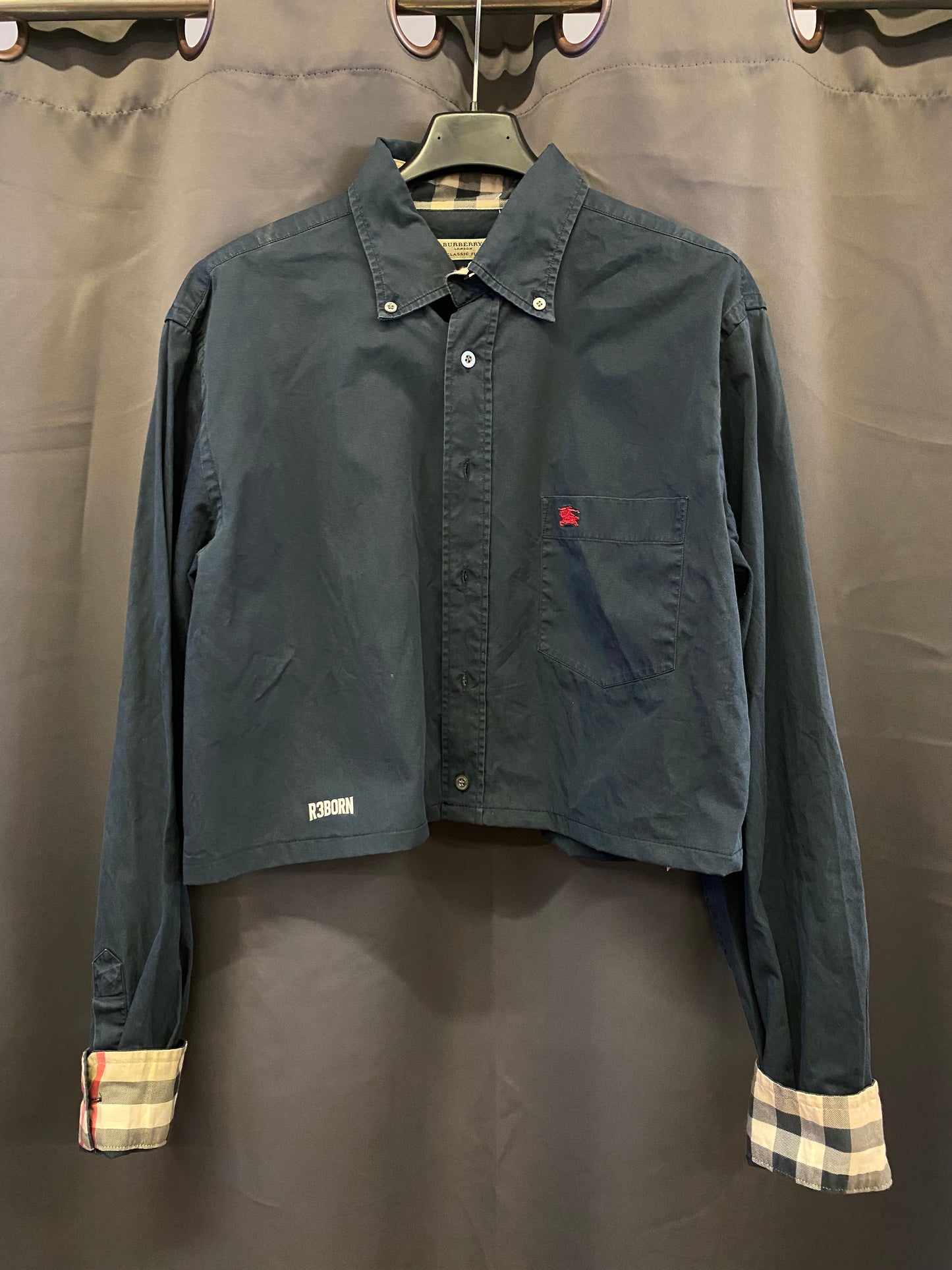Camicia Burberry crop Custom by R3BORN (M)