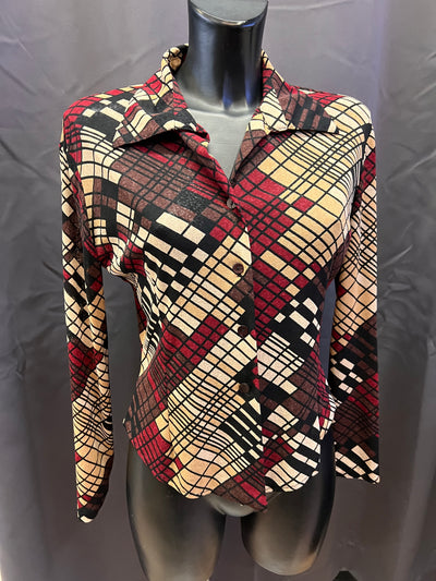 Camicia vintage con fantasia geometrica (M oversize donna) thumbnail