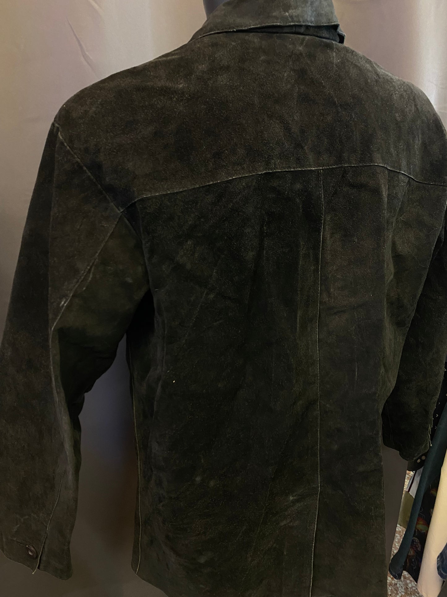 Cappotto nero in vera pelle vintage (L uomo)