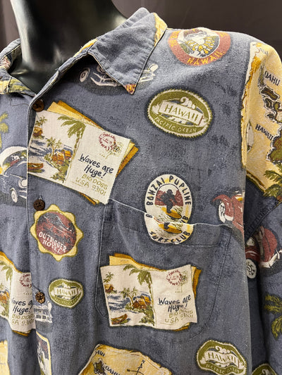 Camicia vintage in lino e viscosa Big Dogs (4XL uomo) thumbnail