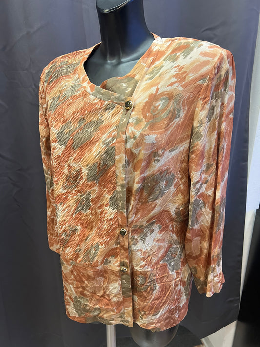 Blusa vintage in seta e acetato (2xl donna)