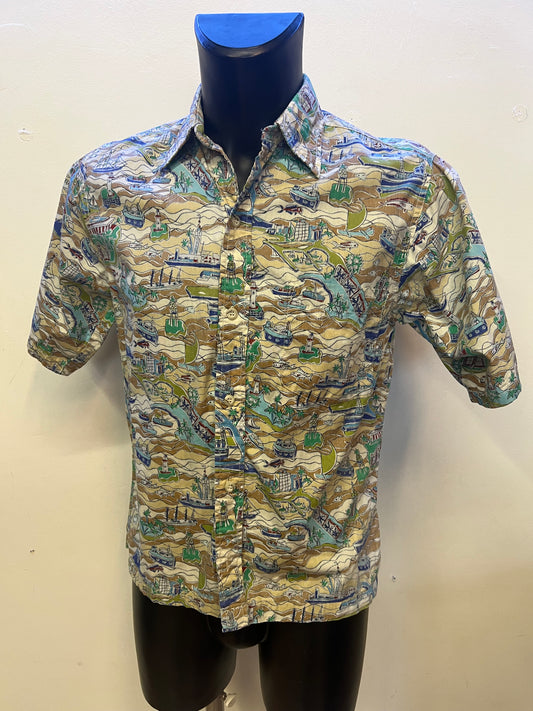 Camicia vintage hawaiana Go Barefoot (m uomo)