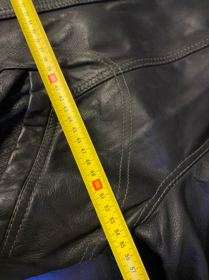 Giacca in pelle vintage stile chiodo (M)