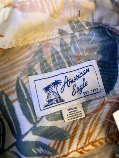 Camicia hawaiana American Eagle lino e cotone (M uomo) thumbnail