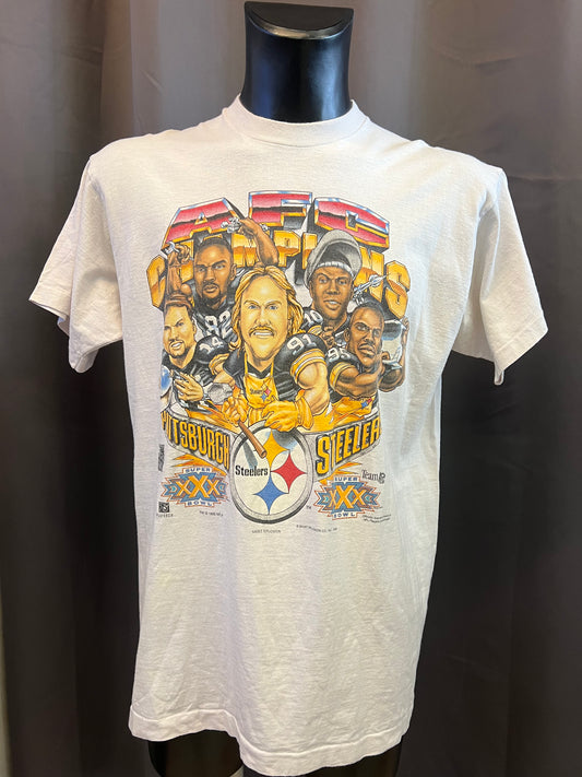 T-shirt vintage 90’ NFL Pittsburgh Steelers Super Bowl XXX (L)