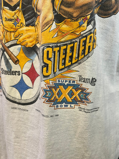 T-shirt vintage 90’ NFL Pittsburgh Steelers Super Bowl XXX (L) thumbnail