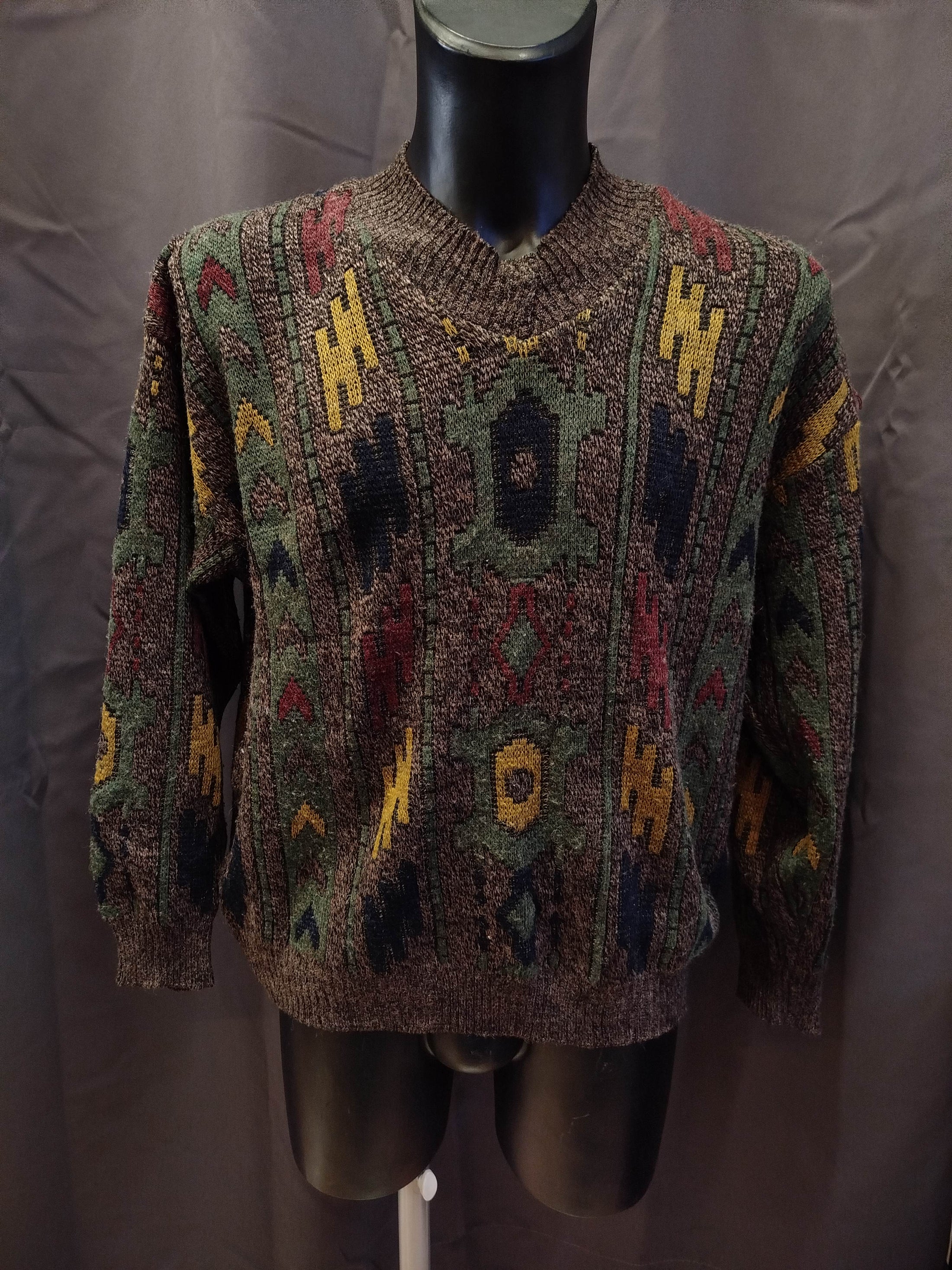 Maglione girocollo vintage 50% lana ( XL uomo)