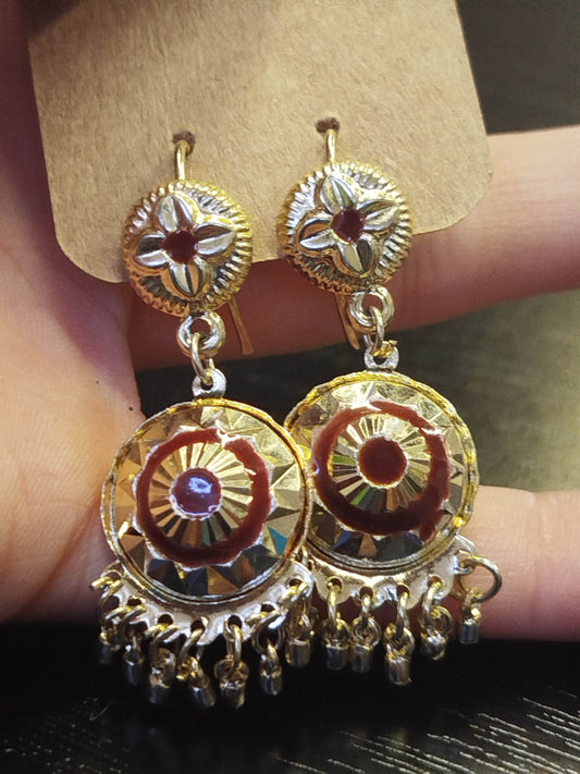 Orecchini pendenti vintage borgogna