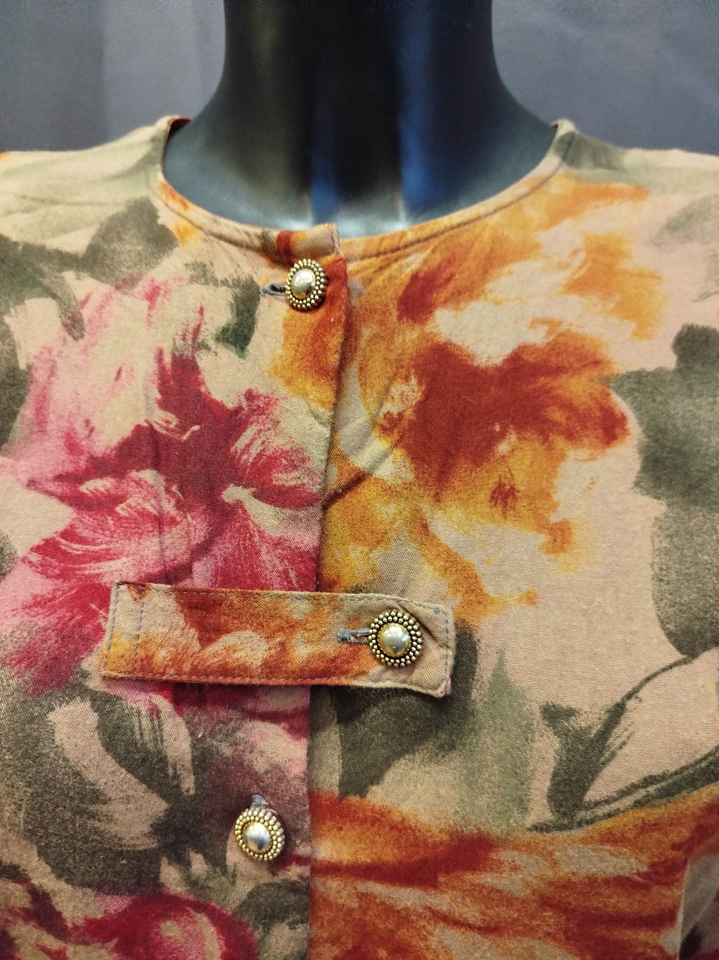 Blusa floreale vintage (XL donna)