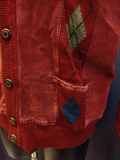 Cardigan Malagrida vintage con dettagli in pelle (L uomo) thumbnail