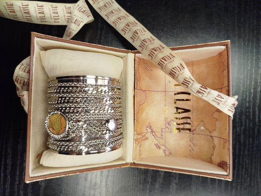 Bracciale Rigido Donna Alviero Martini 1ª Classe – Argento con Catenella, Scatola Originale