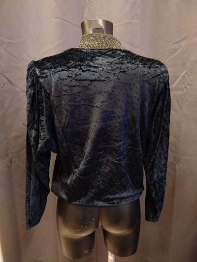 Blusa in velluto nero anni 80 (M donna thumbnail