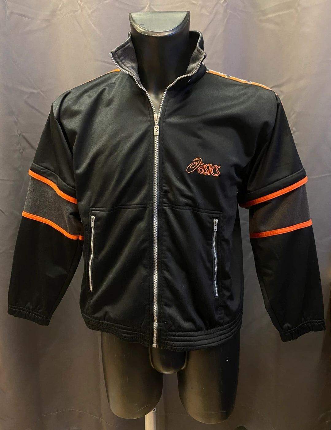 Felpa smanicabile con zip vintage Asics (m uomo)