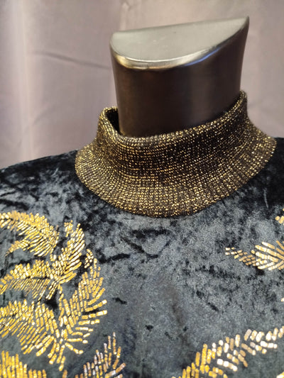Blusa in velluto nero anni 80 (M donna thumbnail