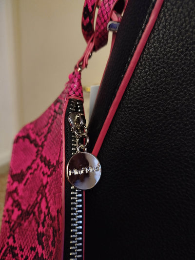 Borsa Mimi Muà nera e fuxia con borsellino pitonato thumbnail