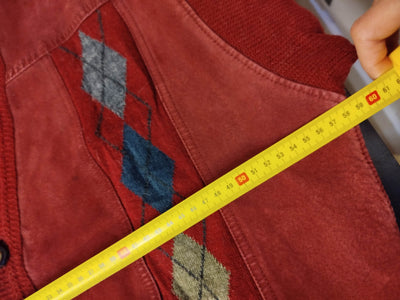 Cardigan Malagrida vintage con dettagli in pelle (L uomo) thumbnail
