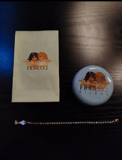 Bracciale tennis Fiorucci con scatola in latta e sacchetto thumbnail