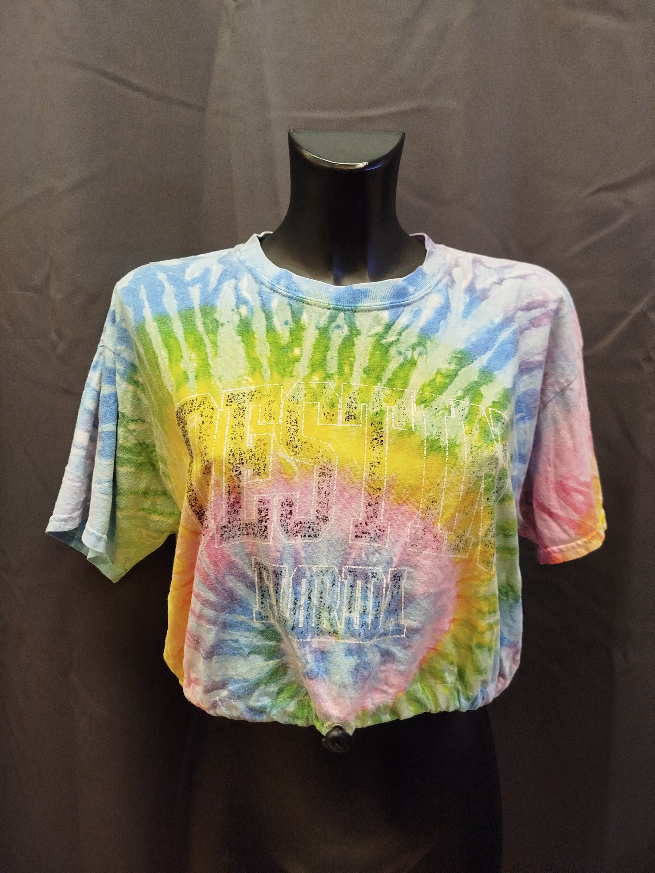 T-shirt crop Gildan Tie Dye (L donna)