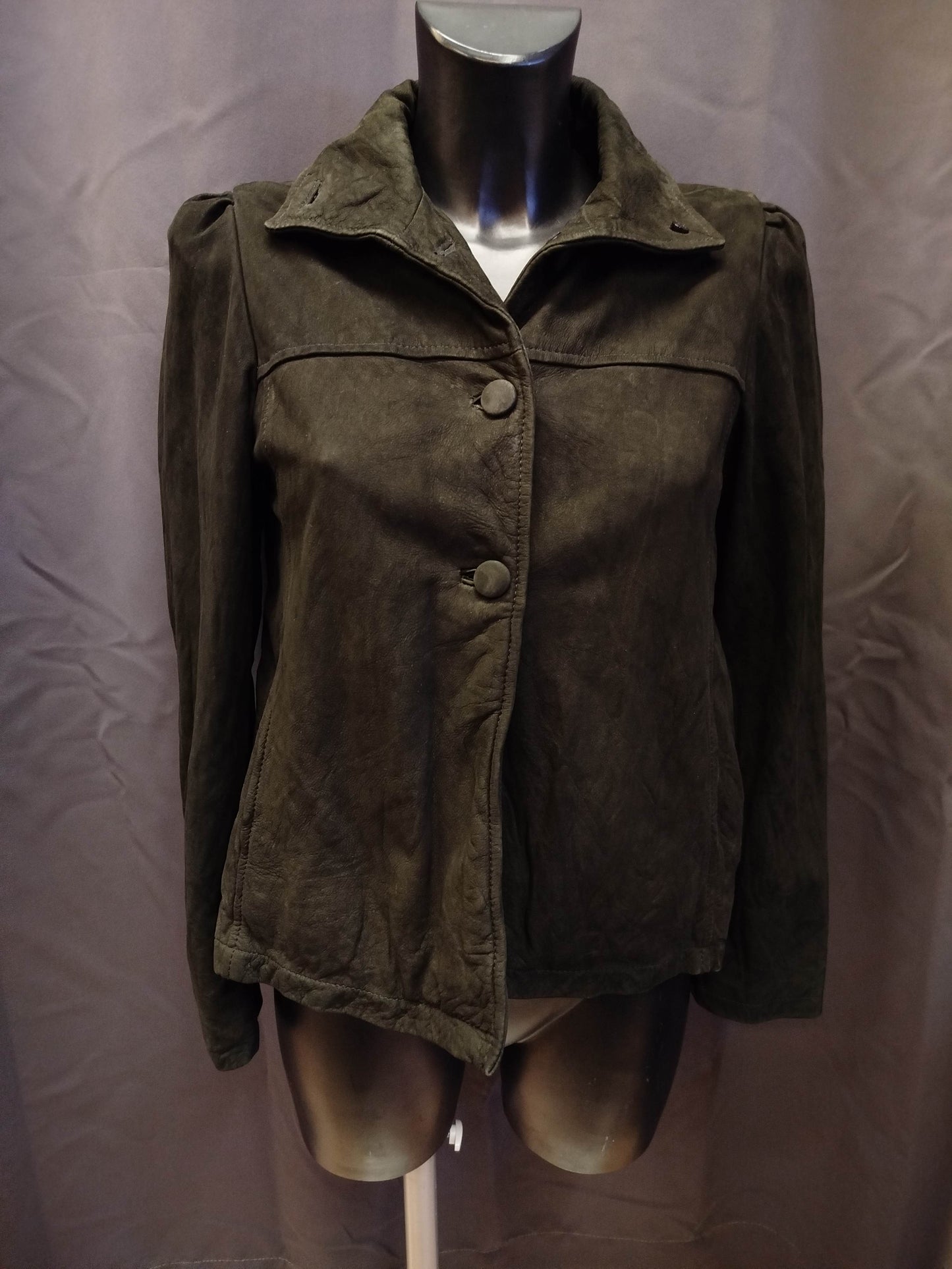 Giacca in pelle nera (xs donna)