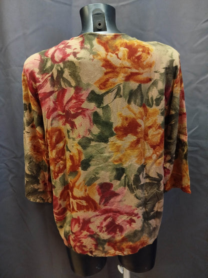 Blusa floreale vintage (XL donna)