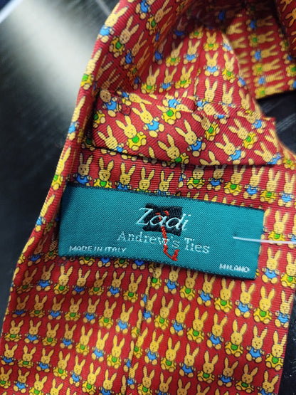 Cravatta Zadi in seta fantasia conigli