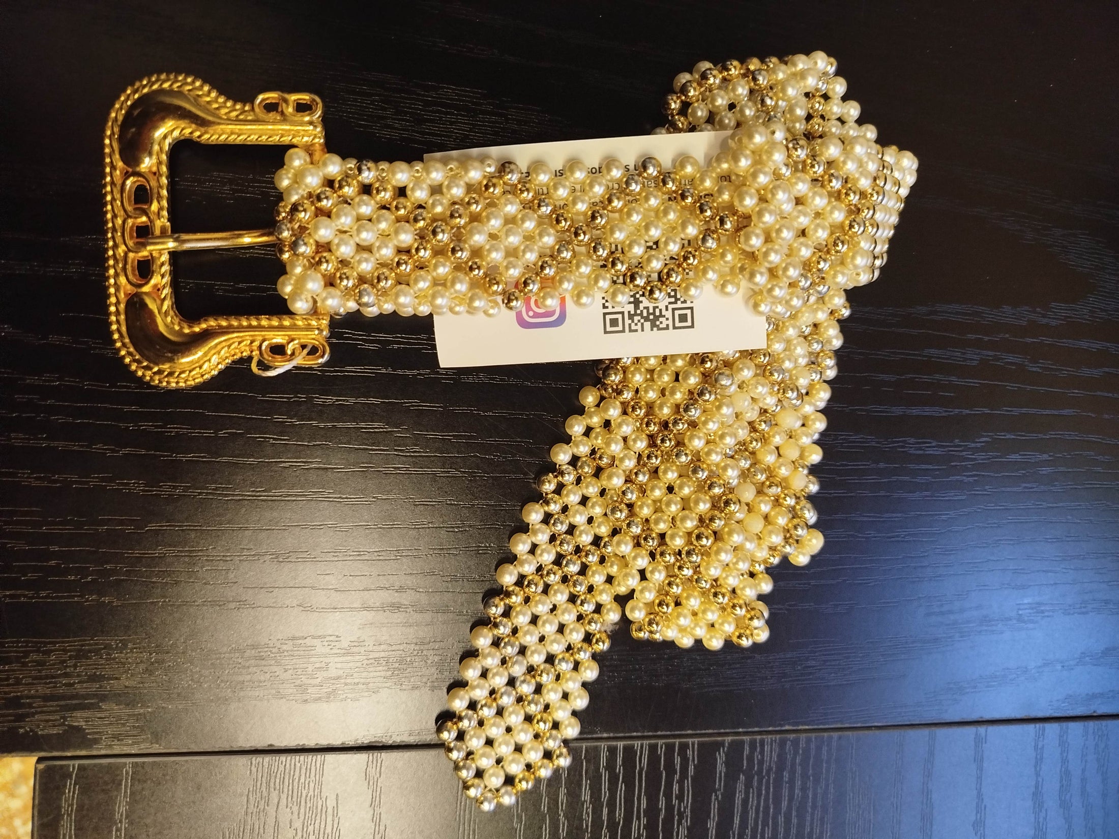 Cintura vintage con perline (95 cm)
