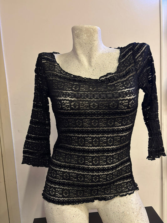 Maglia manica tre quarti in pizzo Betsey Johnson (S donna)